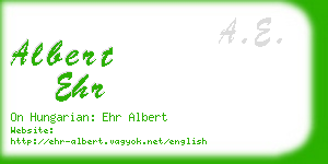 albert ehr business card